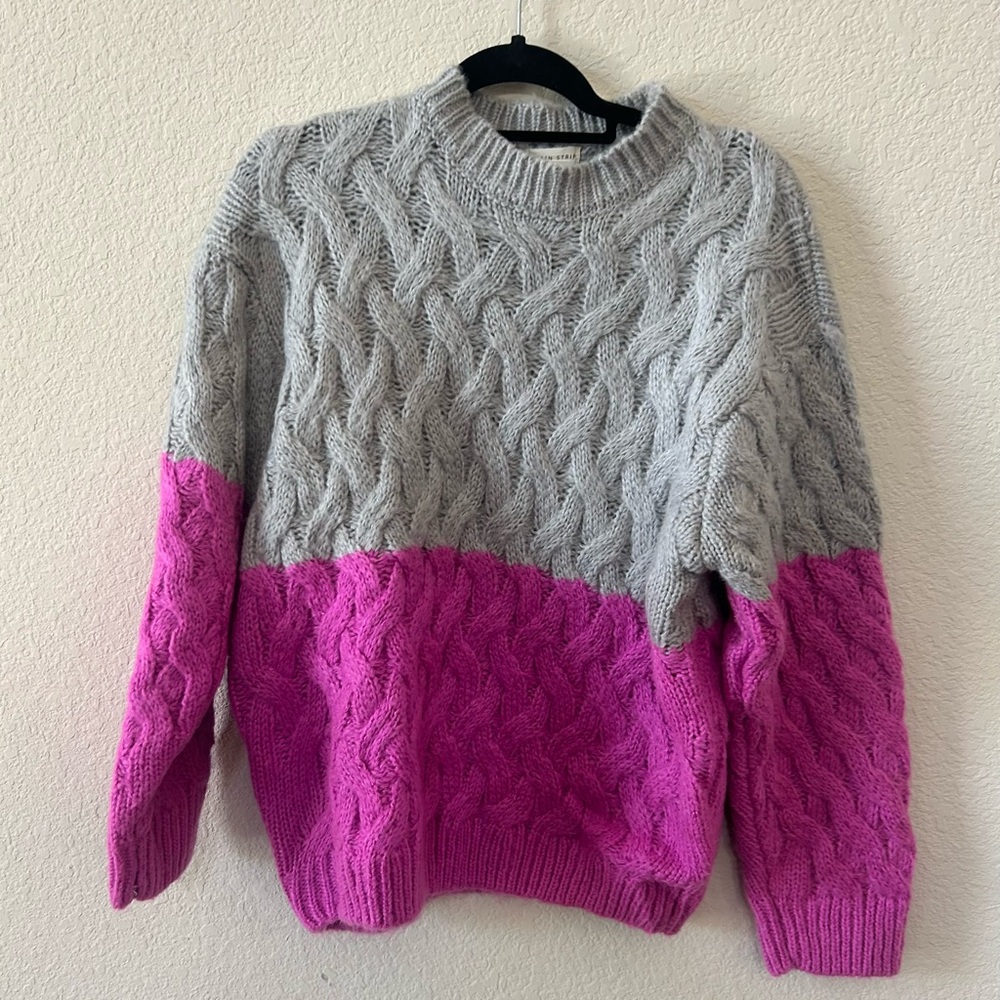 Main Strip Color Block Chunky Knit Sweater Size: Women’s Small